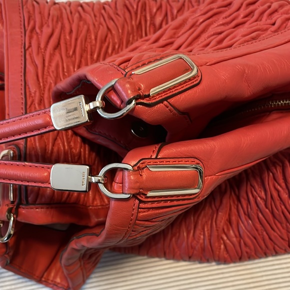 COACH Large Madison Phoebe Twisted Gathered Leather Shoulder Bag - Picture 8 of 11